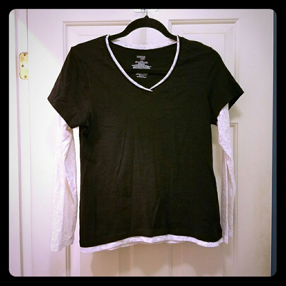 Danskin Long Sleeve Tee Shirt with Lace Detail
